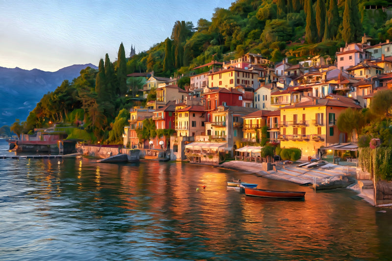 Varenna Village Waterfront Lake Como, Lake Como canvas