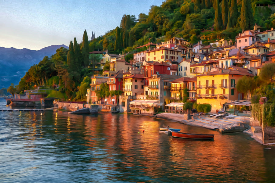 Varenna Village Waterfront Lake Como &mdash; Lake Como canvas