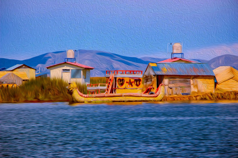 Floating Islands Reed Boats, Lake Titicaca canvas