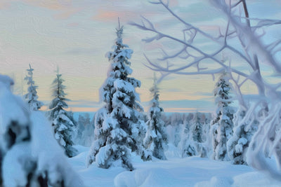 Lapland watercolor canvas