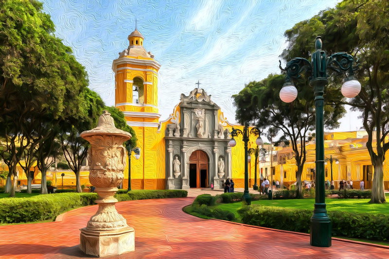 Barranco District Church Plaza, Lima canvas