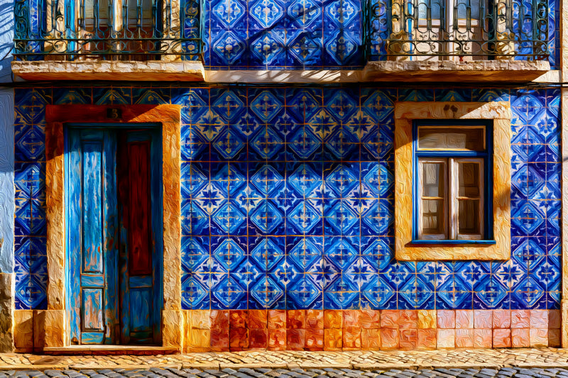 Lisbon Azulejo Tile Facade, Lisbon canvas