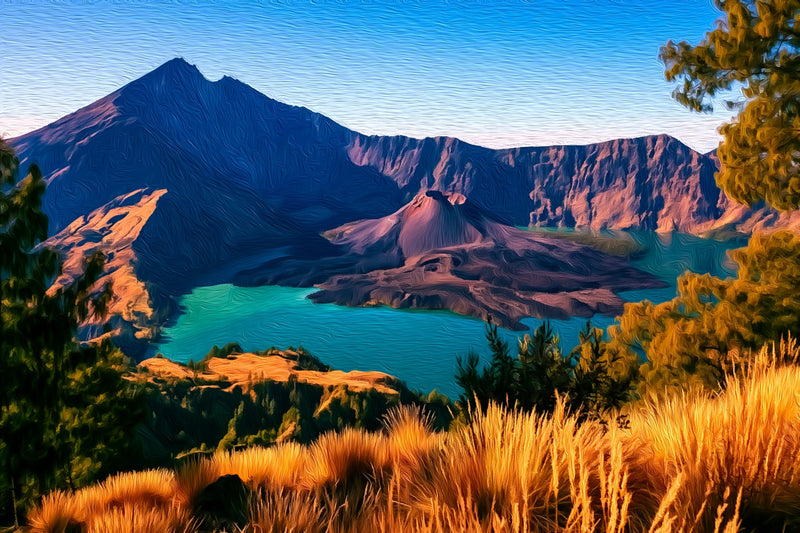 Mount Rinjani Crater Lake, Lombok canvas
