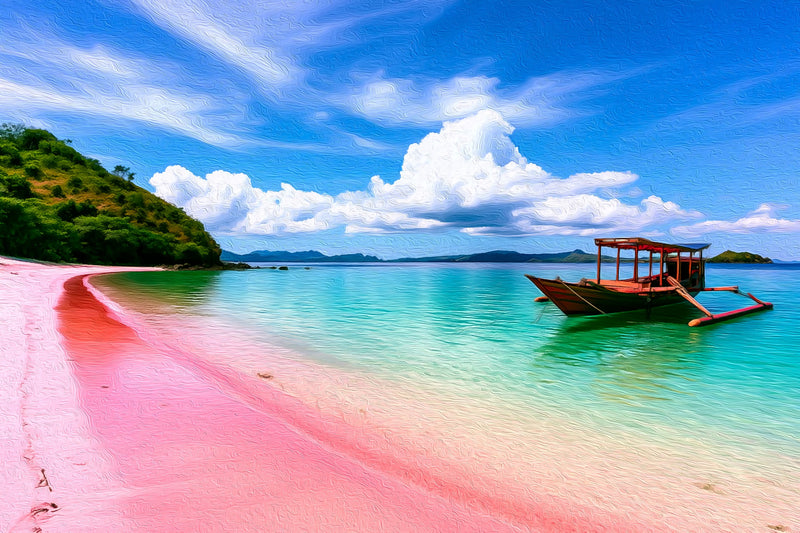 Pink Beach Lombok Indonesia, Lombok canvas