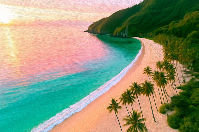 Selong Belanak Beach Lombok, Lombok watercolor canvas