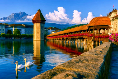 Lucerne watercolor canvas