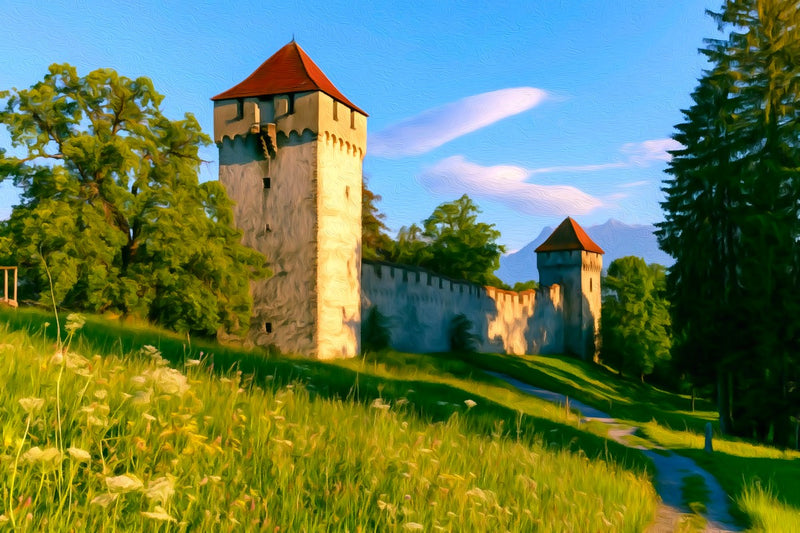 Musegg Wall Medieval Towers, Lucerne canvas