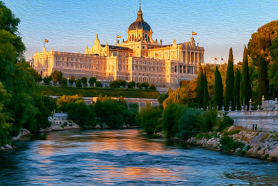 Madrid watercolor canvas