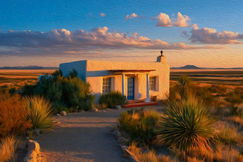 Desert Adobe Sunset, Marfa canvas