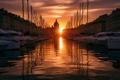 Marseille watercolor canvas