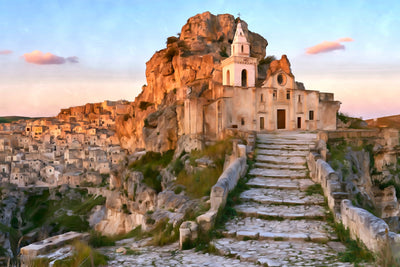 Matera watercolor canvas