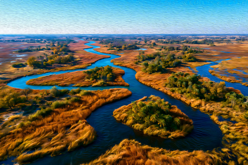 Okavango Delta Aerial Channels, Maun canvas
