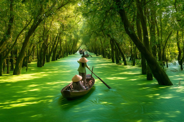 Tra Su Flooded Forest, Mekong Delta watercolor canvas