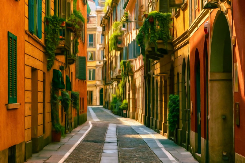Milan Old Town Alley, Milan canvas