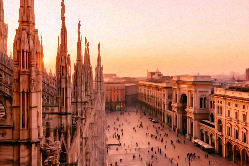 Piazza del Duomo Milan, Milan canvas