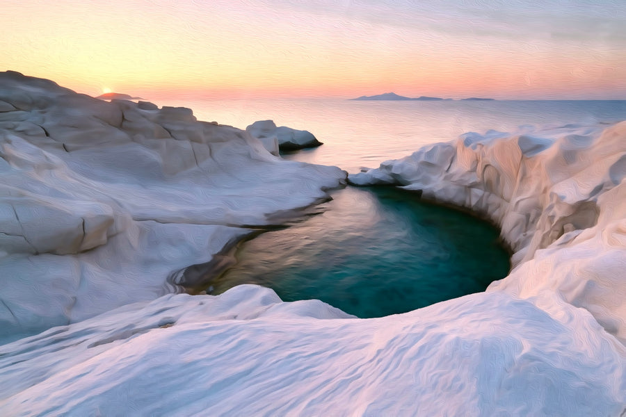 Sarakiniko Beach Lunar Cove &mdash; Milos canvas