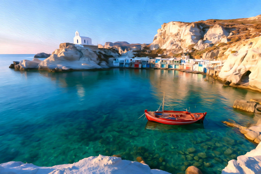 Firopotamos Fishing Village Chapel &mdash; Milos canvas