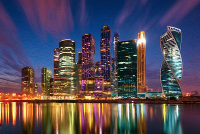 Moscow watercolor canvas