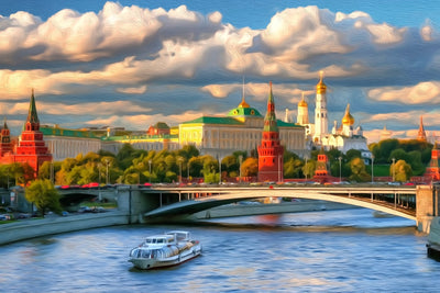 Moscow watercolor canvas