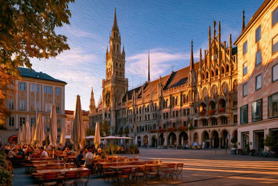 Munich watercolor canvas