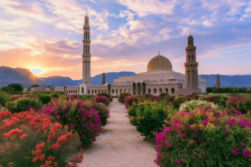 Grand Mosque Golden Dome, Muscat canvas