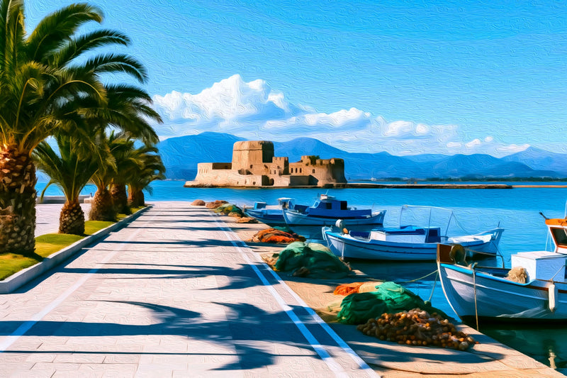 Bourtzi Castle Nafplio Harbor, Nafplio canvas