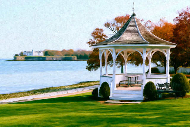 Waterfront Gazebo Lawn, Niagara-on-the-Lake watercolor canvas