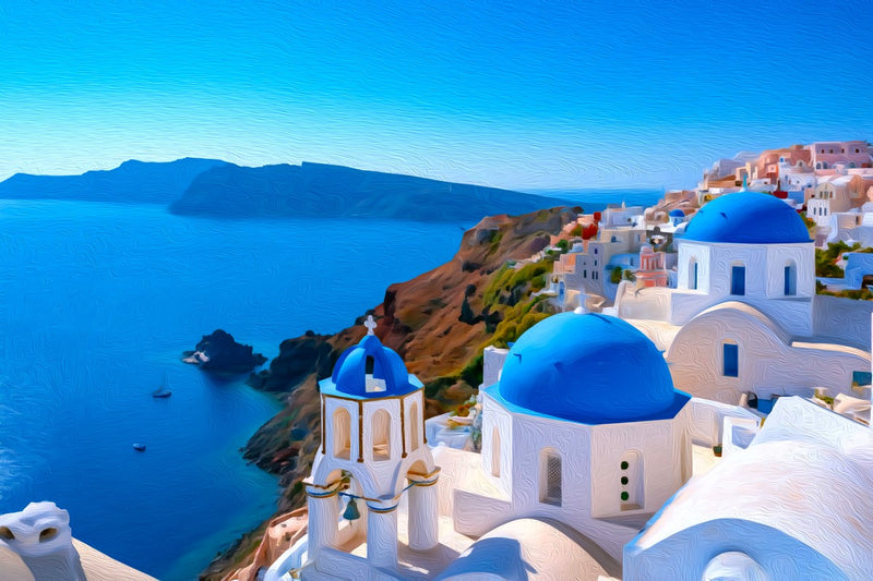 Oia Blue Domed Churches, Oia canvas