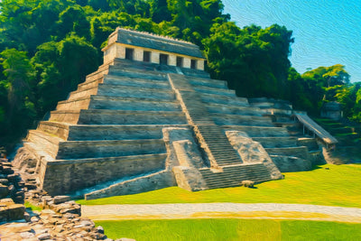 Palenque watercolor canvas