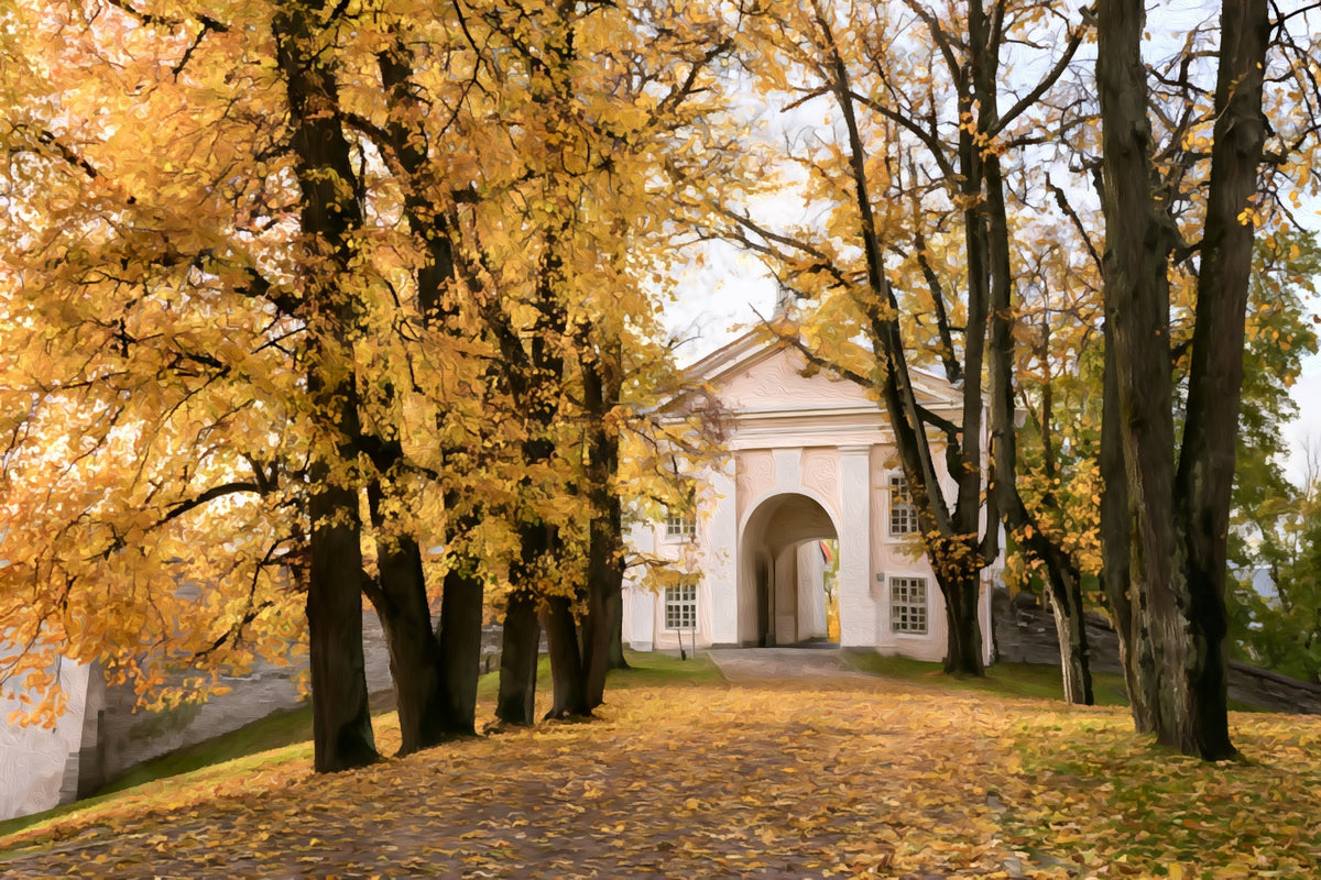 Pärnu Old Town Gate gallery canvas, unframed and in an espresso floating frame — Pärnu, Estonia