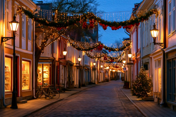 Pärnu Old Town Street, Pärnu watercolor canvas