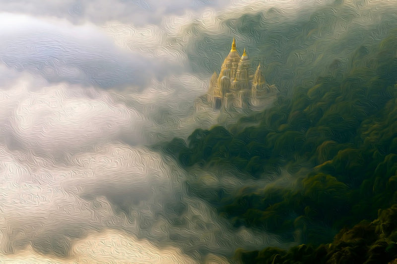 Temple Above the Clouds, Penang Hill canvas