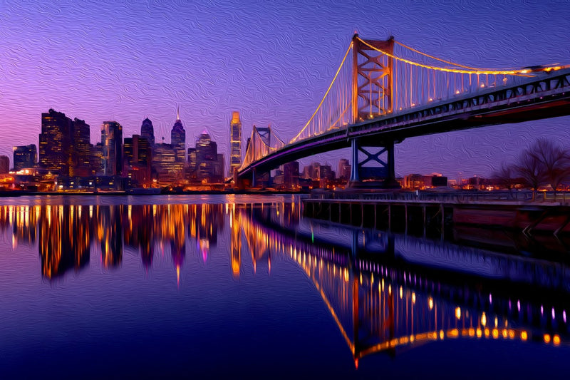 Ben Franklin Bridge At Twilight, Philadelphia canvas