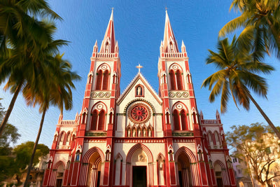 Pondicherry watercolor canvas