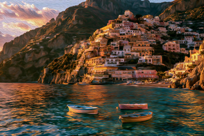 Positano Cliffside Village Waterfront, Positano canvas