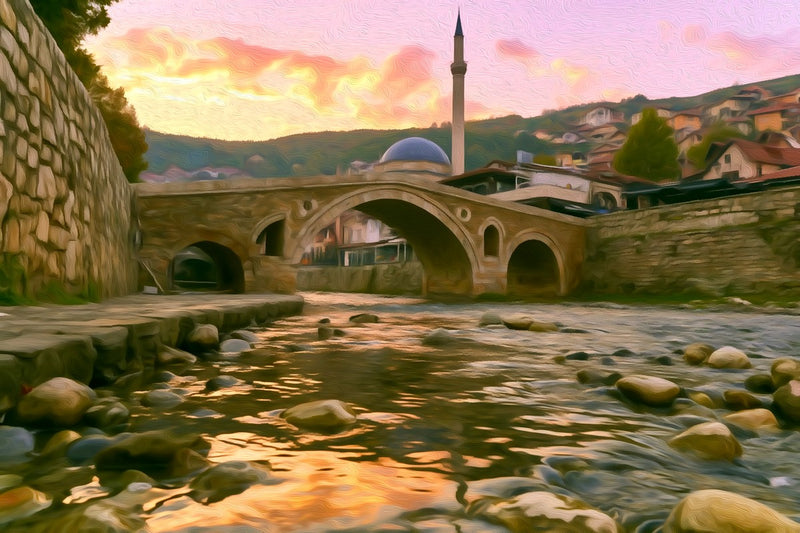 Prizren Stone Bridge Mosque, Prizren canvas