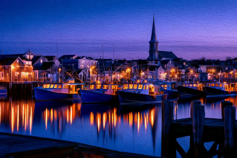 Harbor at Blue Hour, Provincetown canvas