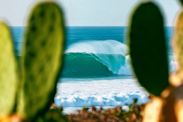 Puerto Escondido Barrel Wave, Puerto Escondido watercolor canvas