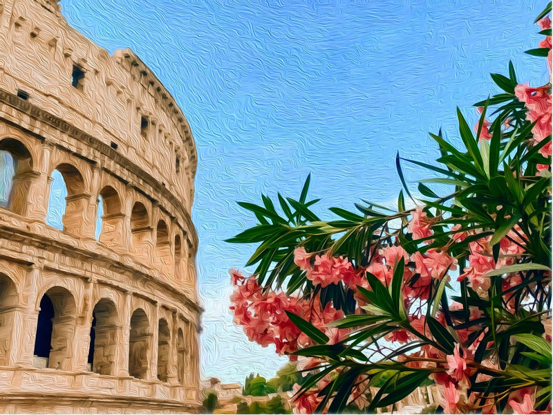 Roman Colosseum with Oleander, Rome canvas