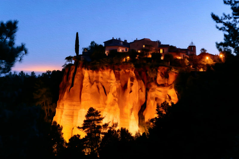 Roussillon Ochre Cliffs Village, Roussillon canvas