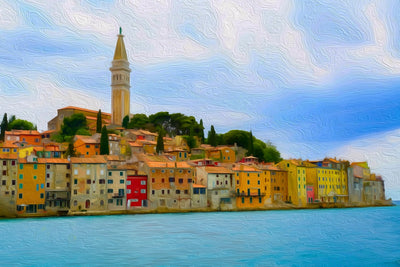 Rovinj watercolor canvas