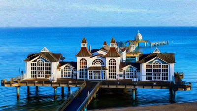 Rügen Island watercolor canvas