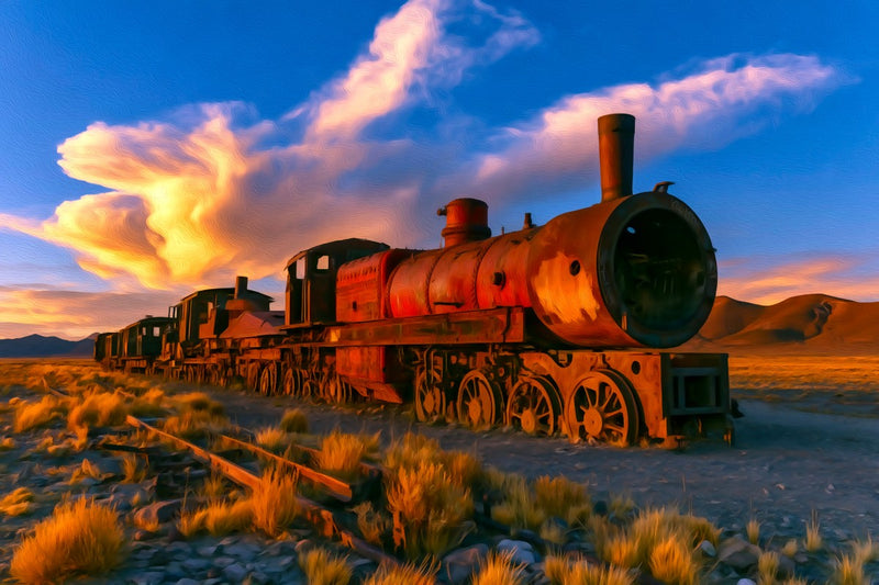 Uyuni Train Cemetery, Salar de Uyuni canvas