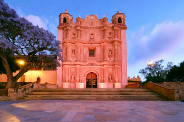 Santo Domingo de Guzman Church, San Cristobal de las Casas watercolor canvas