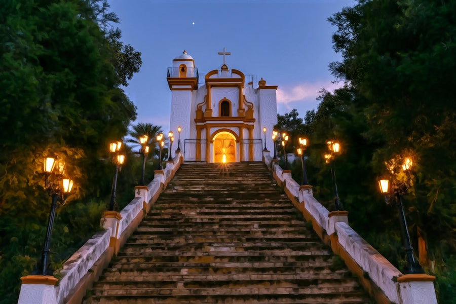 Cerro de Guadalupe Church Stairway &mdash; San Cristobal de las Casas canvas