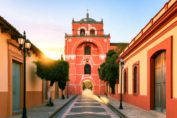 Temple of Santo Domingo, San Cristobal de las Casas watercolor canvas
