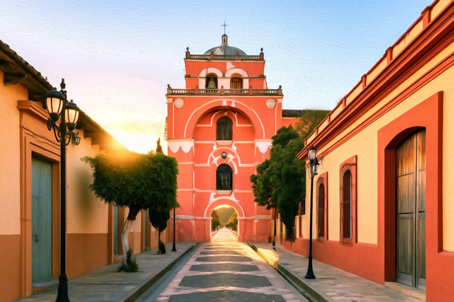 Temple of Santo Domingo, San Cristobal de las Casas watercolor canvas