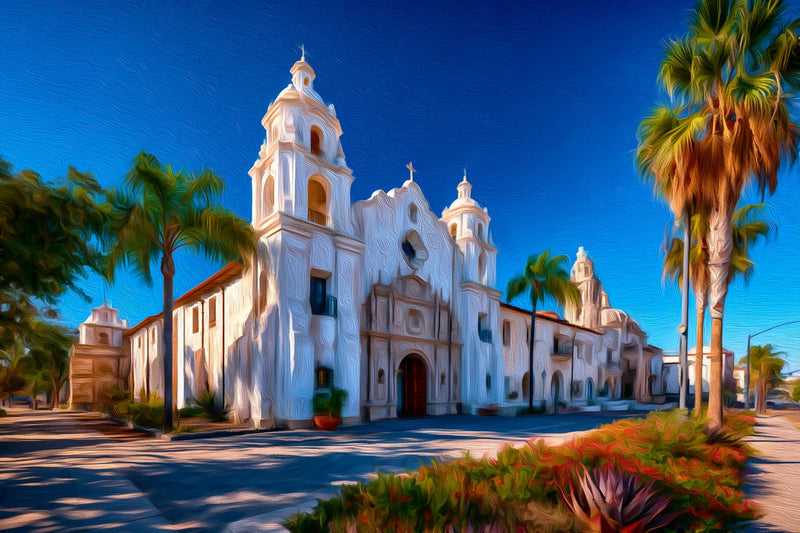 Mission Style Church Facade, San Diego canvas