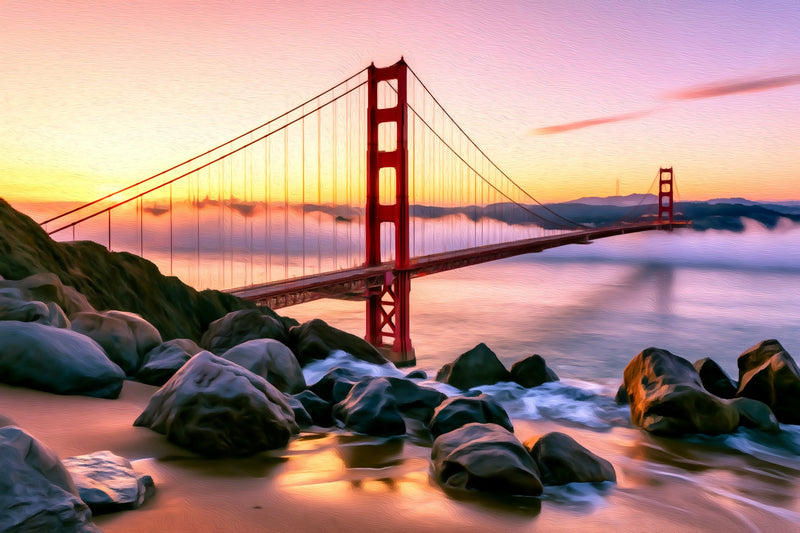 Golden Gate Bridge Sunset, San Francisco canvas