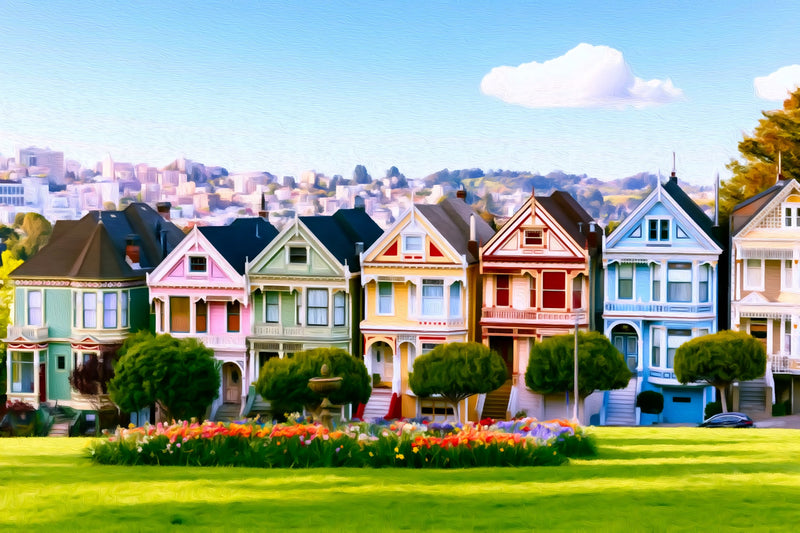 Victorian Row Houses Alamo Square, San Francisco canvas